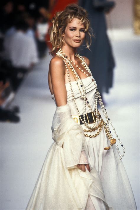 chanel 1992 white dress|Chanel couture show 1992.